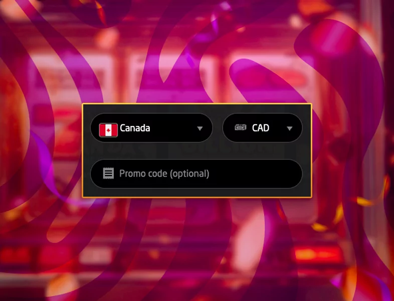Select currency and enter promo code