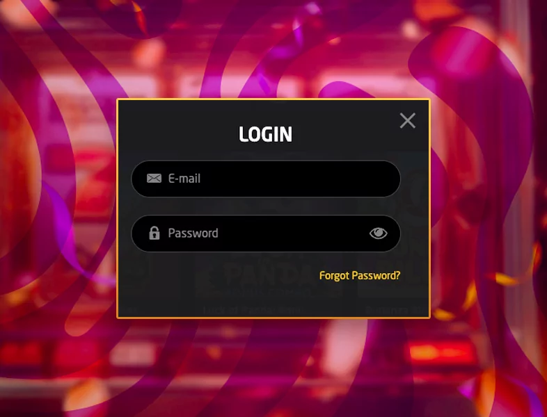 Entering login data
